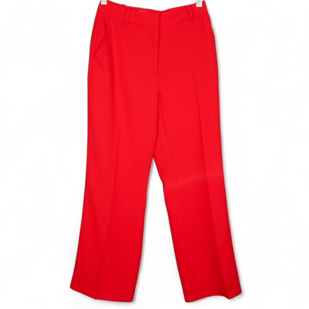Little Moon Red High Waist Wide Leg Career Dress Pants Size 2